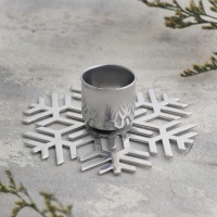 Подсвечник "Снежинка" металл на одну свечу, 8,5х2,7 см, хром
