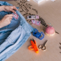 Ножницы для обрезки ниток, с кольцом, 12 см, цвет МИКС