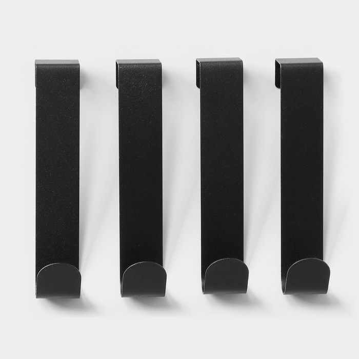 Крючки надверные SAVANNA Black Loft, 4 шт, металл, 3&times;12&times;2,2, цвет чёрный