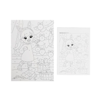 Картина по номерам и гравюра-открытка на новый год &laquo;Новый год!&raquo;, новогодний набор для творчества