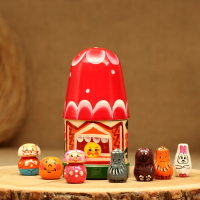 Пальчиковый театр &laquo;Колобок&raquo;, теремок и 7 кукол, 14 см