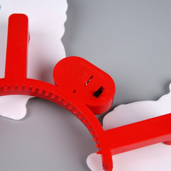 Ободок светодиодный Ободок светодиодный "Дед Мороз" 18x16x3 см, 2 LED, батарейки AG10x3 (в комплекте), мерцание, свечение мульти