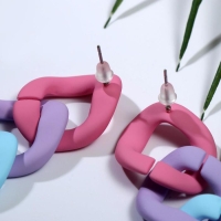 Серьги пластик &laquo;Цепь&raquo; градиент в холодных тонах, цветные