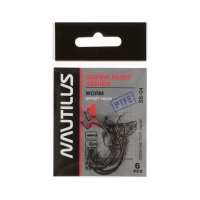 Крючок офсетный Nautilus Offset Super Slide Series Worm SW-04PTFE, № 1, 6 шт. Крючок офсетный Nautilus Offset Super Slide Series Worm SW-04PTFE, № 1, 6 шт.