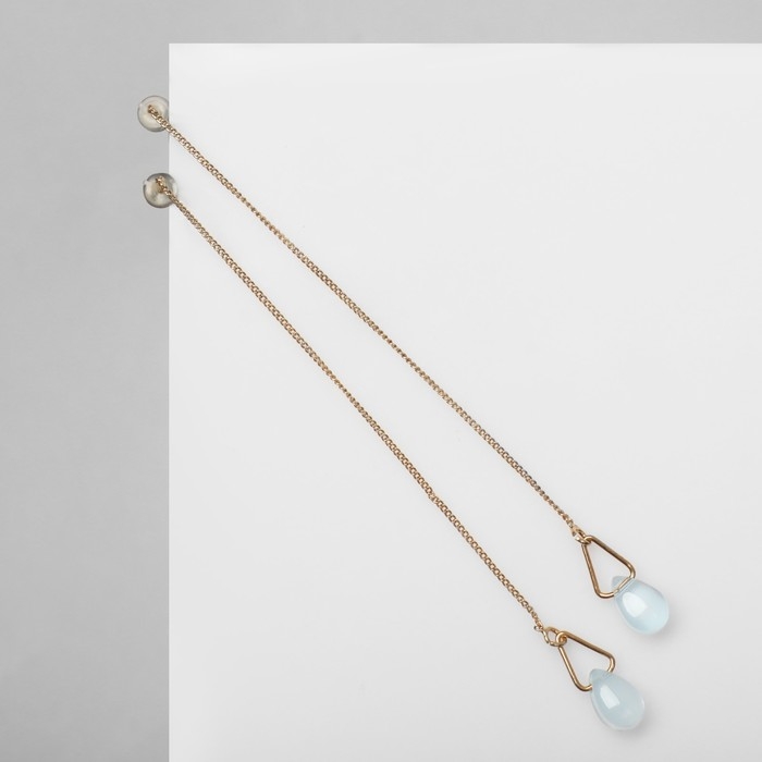 Серьги висячие со стразами &laquo;Цепочки&raquo; льдинка, цвет МИКС, 9 см