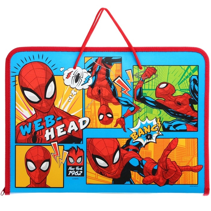 Папка пластиковая с ручками А4, на молнии, Человек-паук Папка пластиковая с ручками А4, на молнии, Человек-паук
