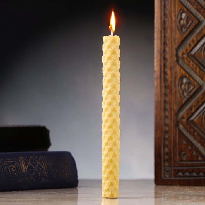 Свеча из вощины Свеча из вощины "Усиление силы воли" , 13х1,7 см, 1 ч, желтый