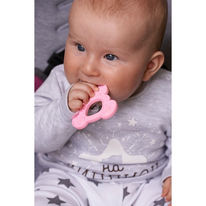 Прорезыватель силиконовый &laquo;Зайка&raquo;, цвет МИКС, КНОПА