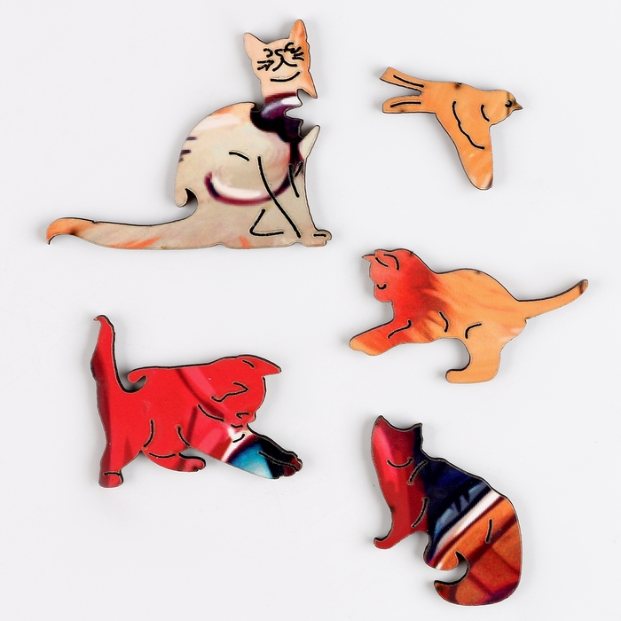 Пазлы деревянные фигурные детские &laquo;Кот на мопеде&raquo;, 96 элементов