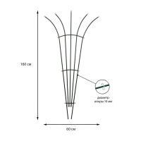 Шпалера, 160 × 60 × 1 см, металл, зелёная, «Салют» Шпалера, 160 × 60 × 1 см, металл, зелёная, «Салют»