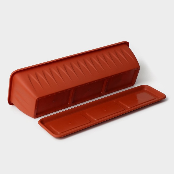 Ящик балконный «Алиция», 60 см, с поддоном, цвет терракотовый Ящик балконный «Алиция», 60 см, с поддоном, цвет терракотовый