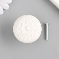 Ручка для шкатулки керамика, металл "Цветок" белая 4,4х4,4х3,4 см Ручка для шкатулки керамика, металл "Цветок" белая 4,4х4,4х3,4 см