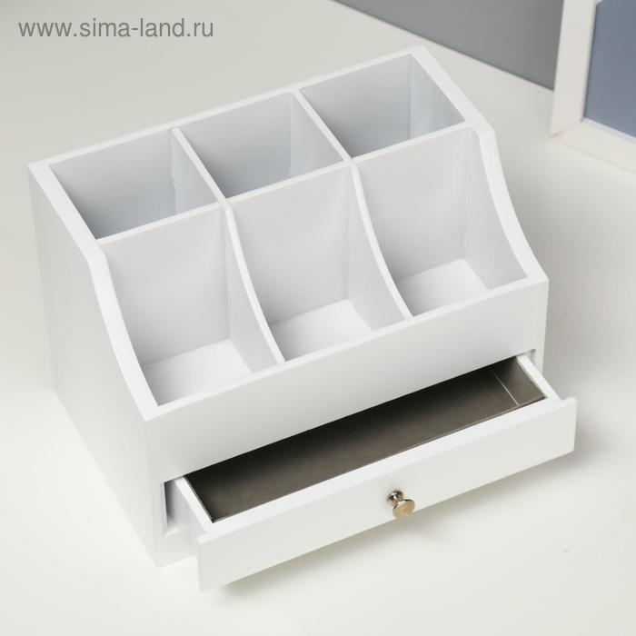 Шкатулка дерево для украшений и косметики 1 ящичек белая 21х14,5х15 см
