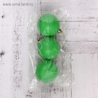 Набор шаров пластик d-5,5 см, 3 шт "Матовый" зелёный Набор шаров пластик d-5,5 см, 3 шт "Матовый" зелёный