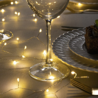 Гирлянда &laquo;Мишура&raquo; 10 м роса, IP20, серебристая нить, 200 LED, свечение тёплое белое, 12 В