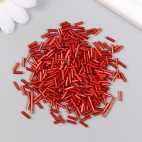 Стеклярус стекло 3&rdquo; "Красный" металлик набор 20 гр