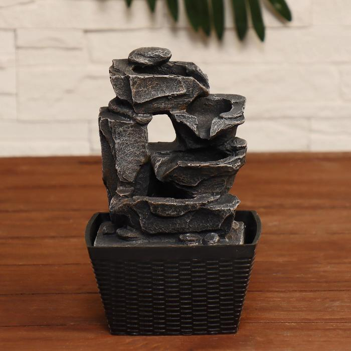 Фонтан Фонтан "Скалистый ручей" 13х12х22 см (с подсветкой)