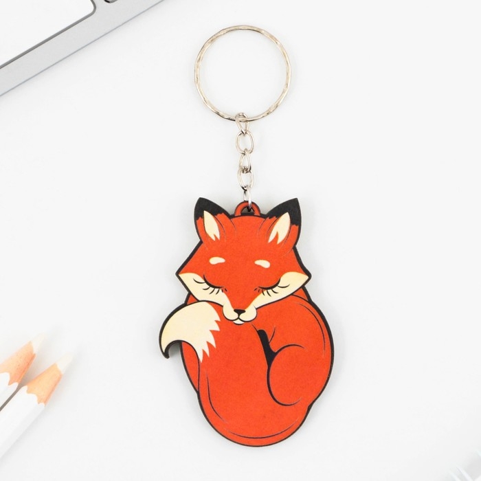 Брелок для ключей деревянный &laquo;Лиса&raquo;, 5 х 6 см