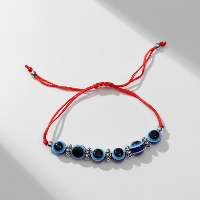Браслет-оберег «Детский» глазки малые, цвет синий в серебре, d=3,5 см Браслет-оберег «Детский» глазки малые, цвет синий в серебре, d=3,5 см