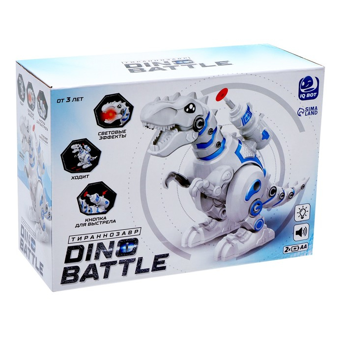 Робот динозавр «Тираннозавр» IQ BOT, интерактивный: стреляющий, звук, свет, на батарейках Робот динозавр «Тираннозавр» IQ BOT, интерактивный: стреляющий, звук, свет, на батарейках