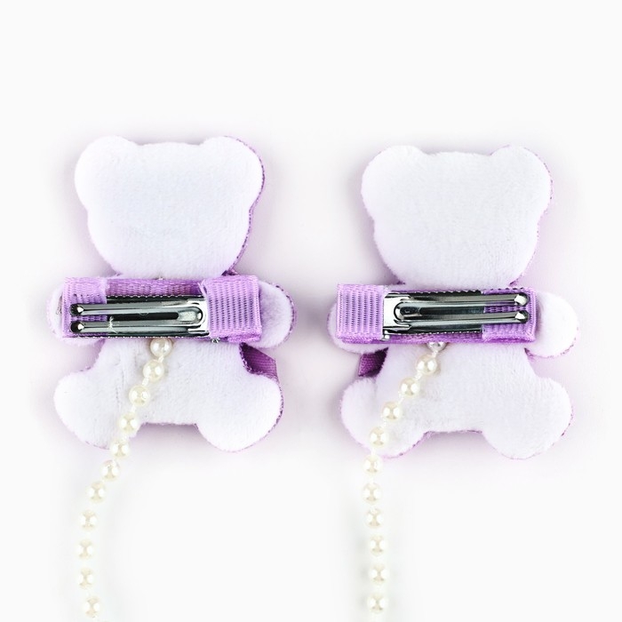 Заколки мишки новогодние &laquo;Зимние-котики&raquo;,на Новый год, набор 2 шт, 5 х 4 см