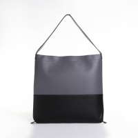 Сумка-мешок женская на молнии, цвет серый/чёрный Сумка-мешок женская на молнии, цвет серый/чёрный