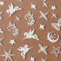 Наклейки для ногтей &laquo;Волшебство пегаса&raquo;, объёмные, цвет белый