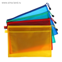 Папка-конверт на молнии Calligrata "Полоска - сеточка" А4, с сеткой внутри, МИКС Папка-конверт на молнии Calligrata "Полоска - сеточка" А4, с сеткой внутри, МИКС