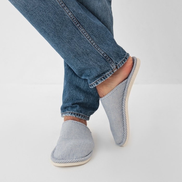 Тапочки мужские, размер 44-45, цвет синий