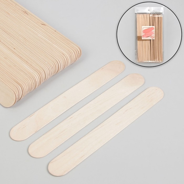 Шпатели для депиляции, деревянные, 20 &times; 2,3 см, 50 шт