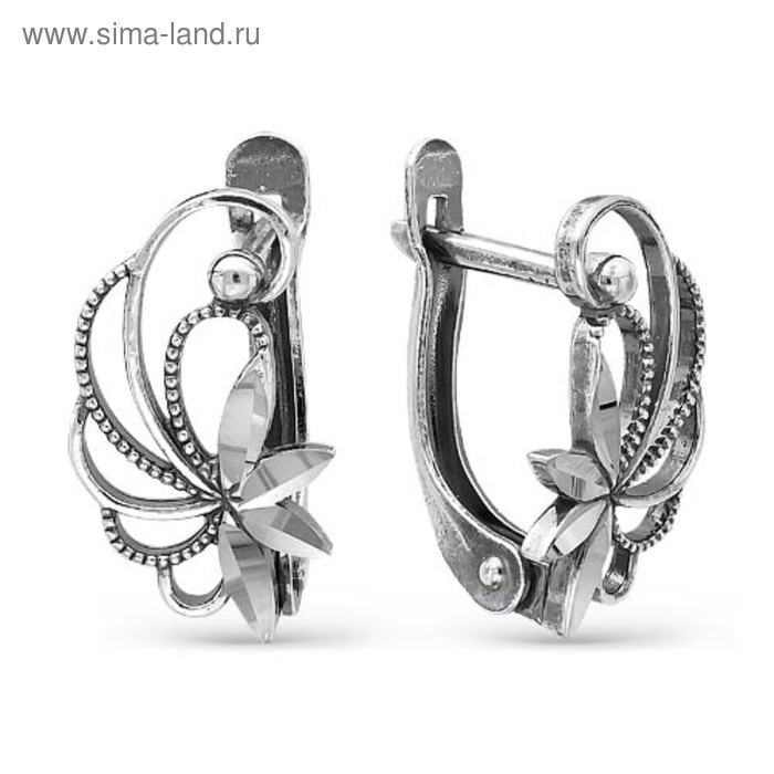 Серьги «Ива» посеребрение с оксидированием Серьги «Ива» посеребрение с оксидированием