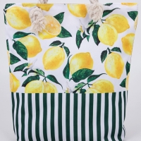 Сумка женская пляжная на молнии, цвет белый/жёлтый