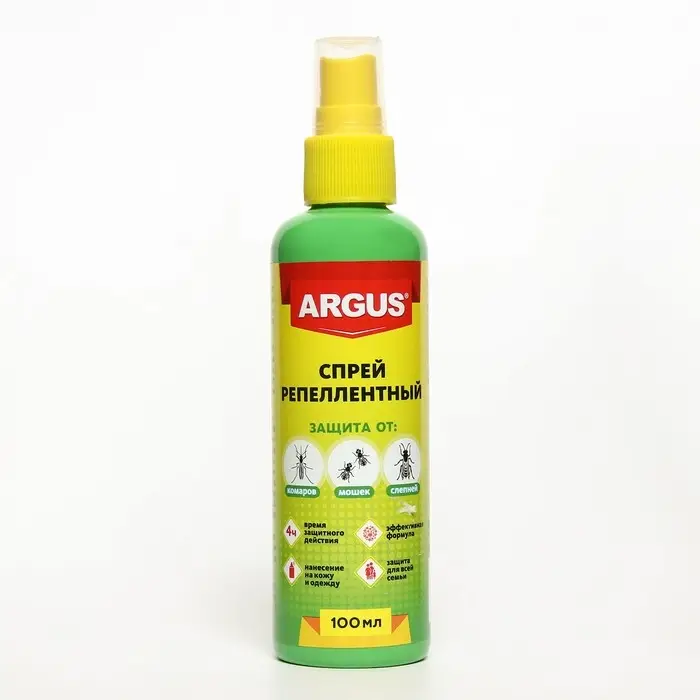 Спрей репеллентный от комаров, мошек, слепней, флакон "Argus",  100 мл