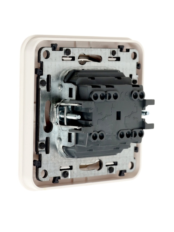 Выключатель проходной, серия Выключатель проходной, серия "Circular", 10 А, 2 кл., скрытый, белый, серебристая рамка