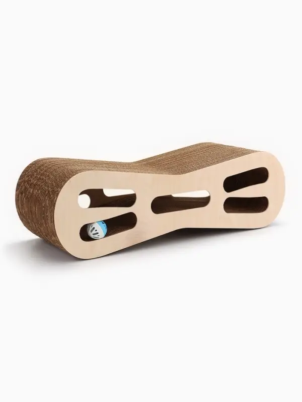 Когтеточка-лежанка картон "Зверьё Моё" ВОСЬМЕРКА средняя с игрушкой 53 х 21 х 16 см