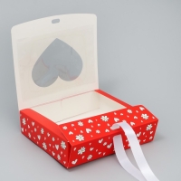 Коробка-фоторамка подарочная складная, упаковка, &laquo;Ты в моём сердечке&raquo;, 20 х 18 х 5 см