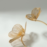 Браслет &laquo;Цветок&raquo; стразинка, цвет золото