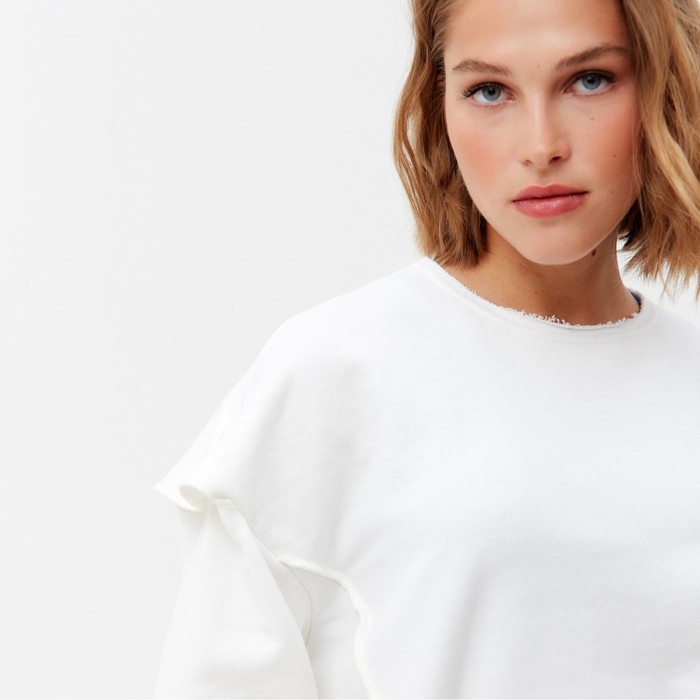 Лонгслив женский MINAKU: Casual Collection цвет экрю, размер 48