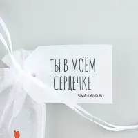 Мешочек подарочный из фатина с термонаклейкой &laquo;Ты в моем сердечке&raquo;, 11 х 16 см +/- 1.5 см