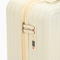 Чемодан 20", PС, 34*22*56, отд на молнии, код замок, 4 колеса, белый