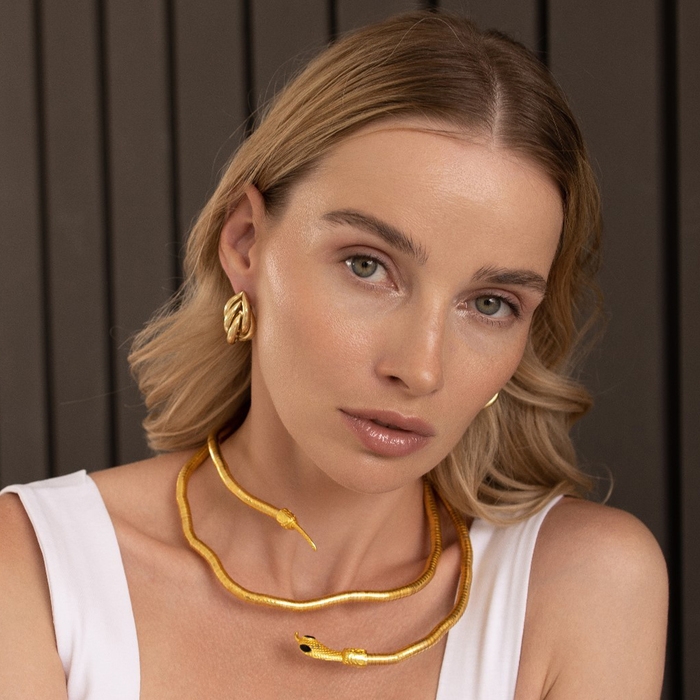 Колье-трансформер &laquo;Змея&raquo;, цвет чернёное золото, 90 см