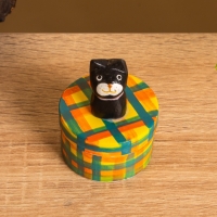 Сувенирная шкатулка &laquo;Чёрный Кот&raquo;, 4.5&times;4.5&times;6 см, дерево, разноцветная
