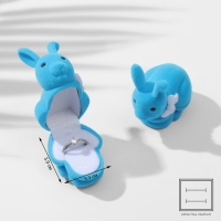 Футляр бархатный под серьги/кольцо &laquo;Кролик&raquo; 5,7&times;4,5, цвет бирюзовый