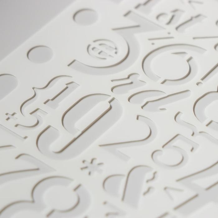 Трафарет пластик "Цифры и знаки" 13х14 см