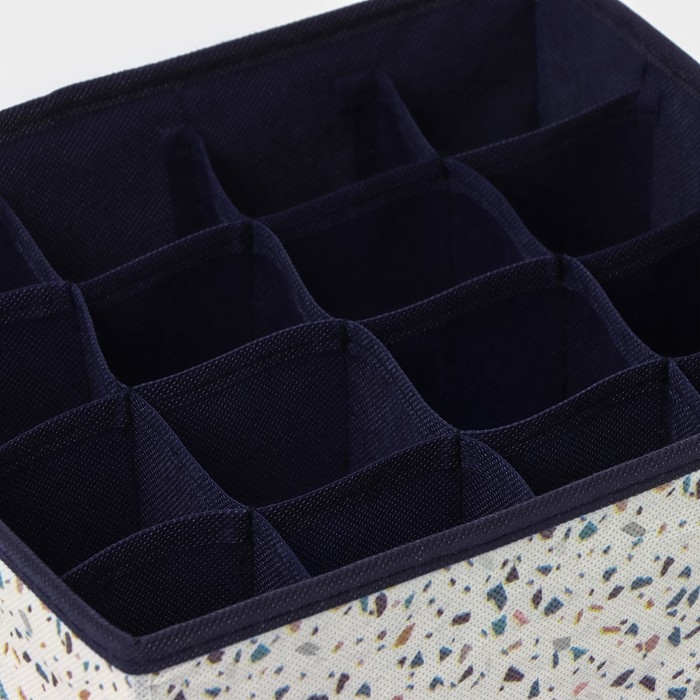 Органайзер для хранения белья Доляна &laquo;Мармелад&raquo;, 16 ячеек, 27&times;25&times;10 см, цвет белый