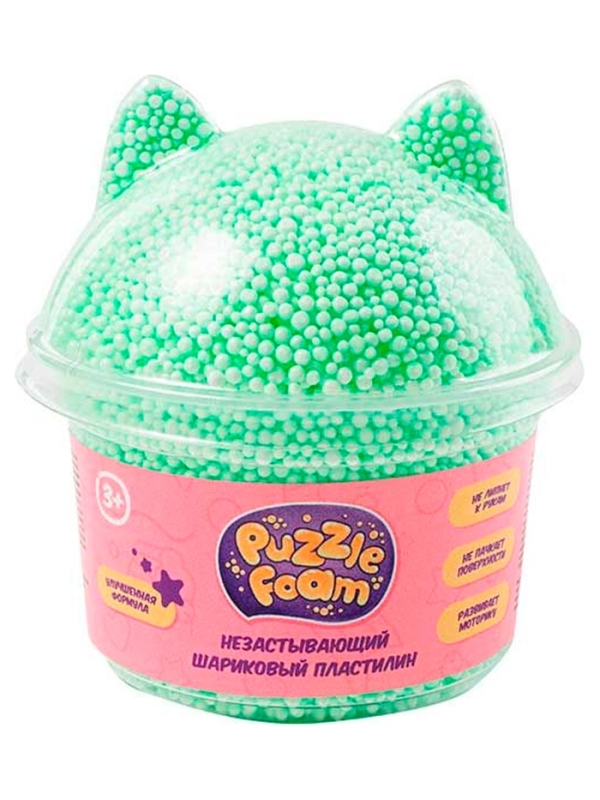 Шариковый пластилин Crazy Clay, с фигурной крышкой котик FM049