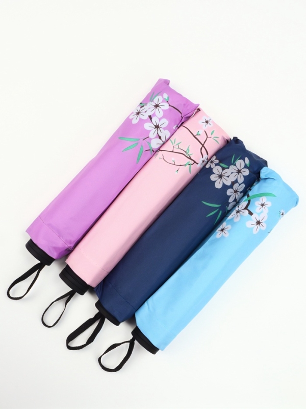 Зонт механический &laquo;Сакура&raquo;, эпонж, 4 сложения, 8 спиц, R = 52/60 см, D = 120 см, цвет МИКС