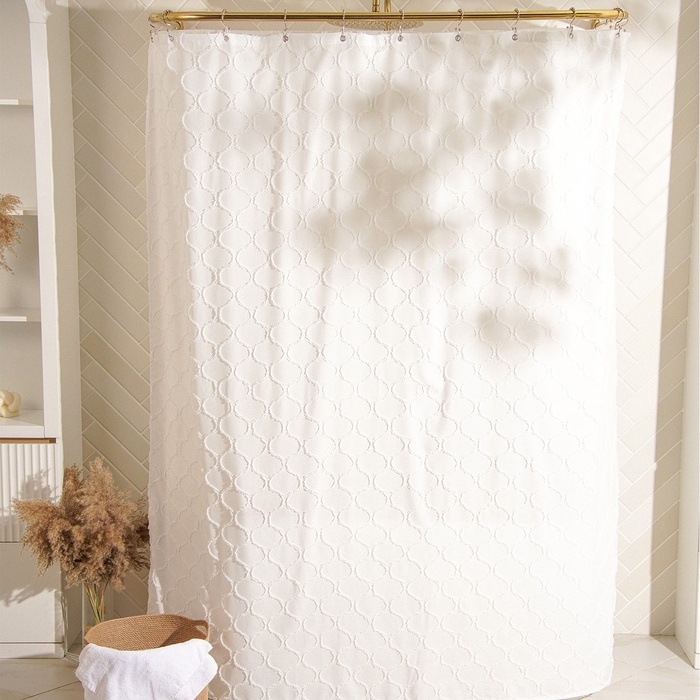 Штора для ванной двойная &laquo;Ла Каса&raquo;, с люверсами, 200&times;200 см, полиэстер, полиэтилен, белая