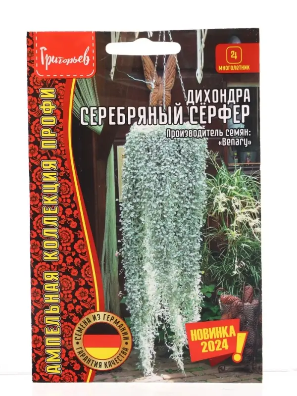 Семена цветов Дихондра Серебряный Сёрфер (Silver Surfer) (Benary) 3шт.   12.29 г.