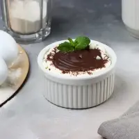 Рамекин керамический &laquo;Листья&raquo;, 9.5 х 4.5 см, 200 мл, цвет белый